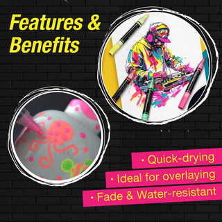 Black Edition 4Pc Shake & Paint Neon Markers