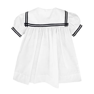 Petit Ami Nautical Sailor Dress - White