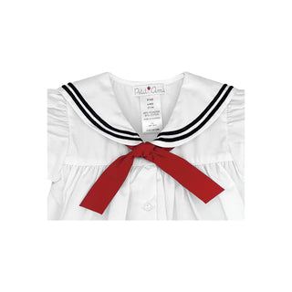 Petit Ami Nautical Sailor Dress - White