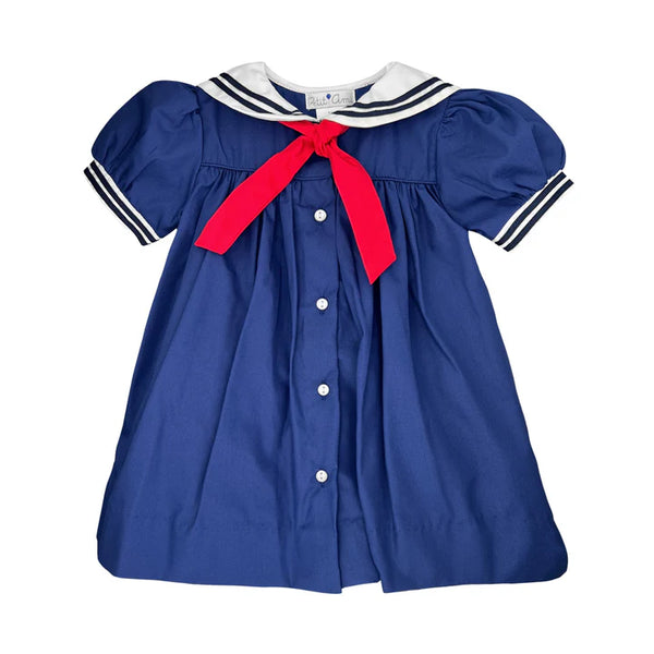 Petit Ami Nautical Sailor Dress - Navy