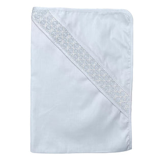 Petit Ami Smocked Cotton Receiving Blanket