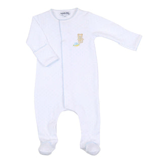 Magnolia Baby Sweet Teddies Emb Footie Light Blue
