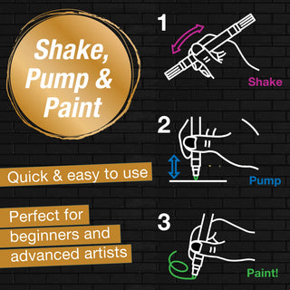 Black Edition 6Pc Shake & Paint Metallic Markers