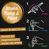 Black Edition 6Pc Shake & Paint Metallic Markers