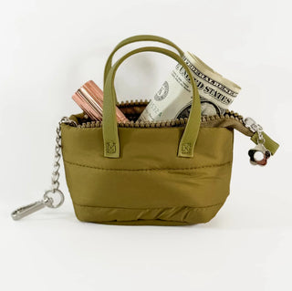 Quilted Mini Puff Bag Keychain
