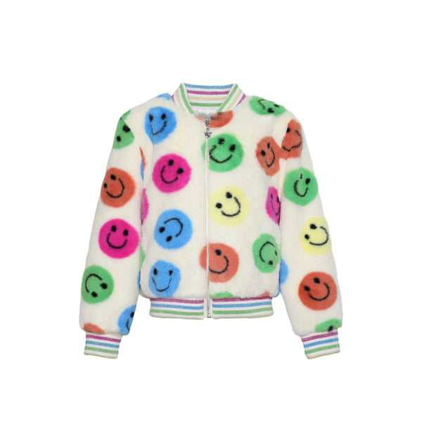 Lola and the Boys Rainbow Emoji Plush Coat