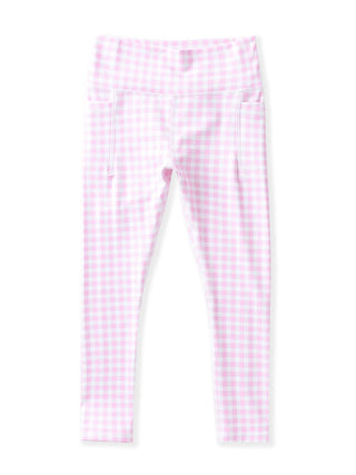 Swoon Kids Pink Gingham Active Leggings