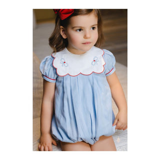Sal & Pimenta Blue Embroidered Tea Time Romper