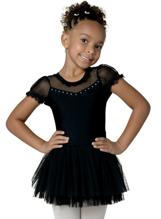 Peyton Cap Sleeve Skirted Leotard