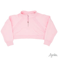 Azarhia Oversized Quarter Zip Cropped Sweatshirt – Olly-Olly
