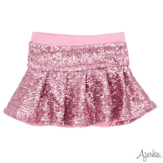 Azarhia Pink Sequin Velvet Skort