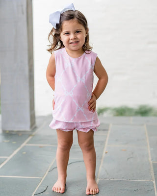 Pink Ribbon Scallop Bloomer Set