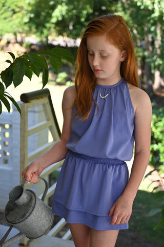 Pleat Collection Wells Dress - Purple