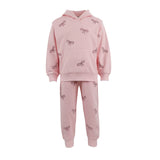 Lola and the Boys Pink Pretty in Crystal Bows Jogger Set