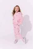 Lola and the Boys Pink Pretty in Crystal Bows Jogger Set