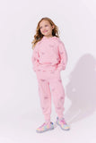 Lola and the Boys Pink Pretty in Crystal Bows Jogger Set