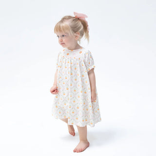 Angel Dear Pretty Pumpkin Trellis - Jane Puff Sleeve Bishop Dress and Bloomer