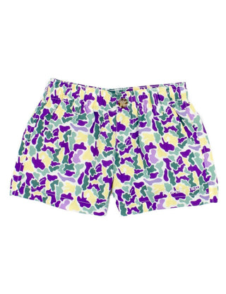 Properly Tied Mallard Shorts - Mardi Gras Camo