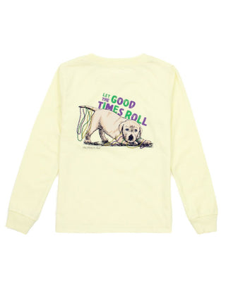 Properly Tied L/S Light Yellow Pawdi Gras Graphic Tee