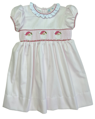 Lulu Bebe Pink Pique Santa Rose Smocked Waist Dress