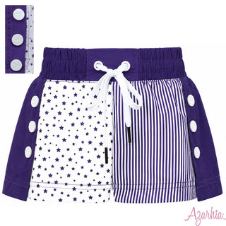 Azarhia Stars and Stripes Gameday Color Block Shorts Purple