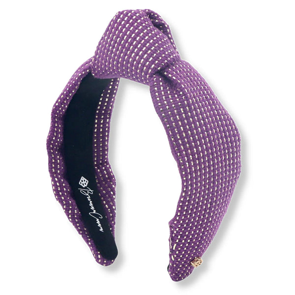 Brianna Cannon Solid Purple Tweed and Gold Headband – Olly-Olly display picture 3