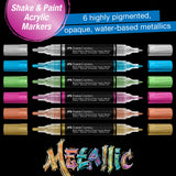 Black Edition 6Pc Shake & Paint Metallic Markers