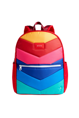 State Backpack - Kane Kids Double Pocket - Rainbow Chevron