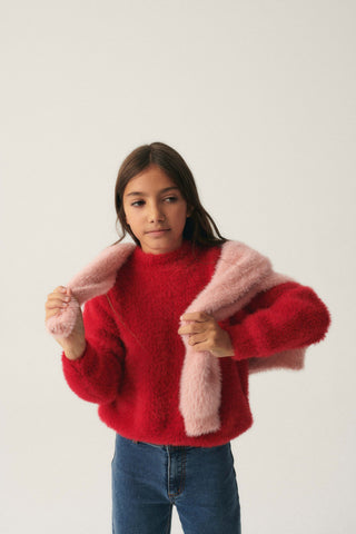 Compania Fantastica Fuzzy Sweater - Red