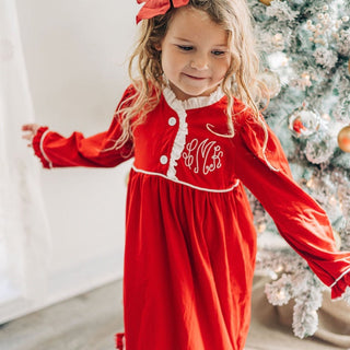Sugar Bee red ruffle nightgown, additional view