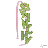 Grinchy Rhinestone Patch Jeweled Headband