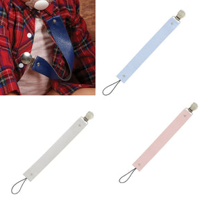 Stephan Baby Faux Leather Pacifier Clip