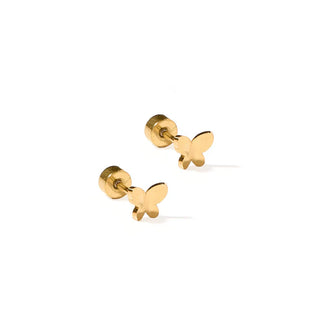 Linny Co. Screwback Stud Earrings - Billie Butterfly Gold