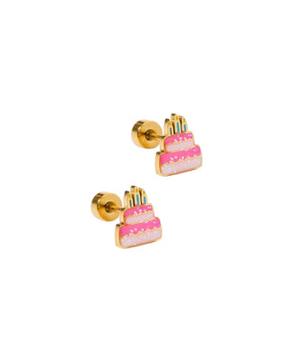 Linny Co. Screwback Stud Earrings - Birthday Cake