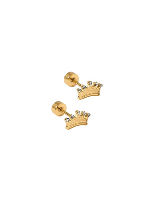 Linny Co. Screwback Stud Earrings - Crown
