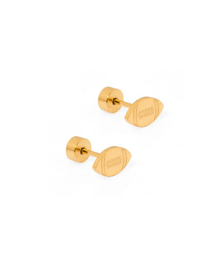 Linny Co. Screwback Stud Earrings - Football