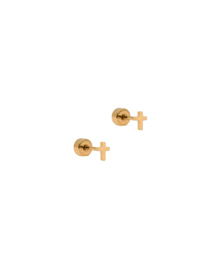 Linny Co. Screwback Stud Earrings - Micro Cross