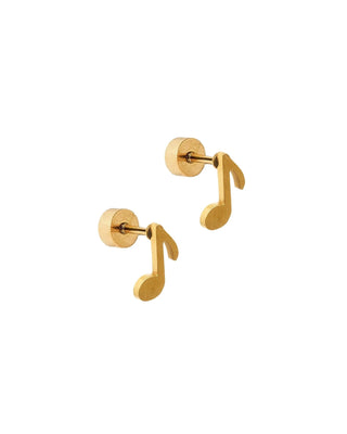 Linny Co. Screwback Stud Earrings - Music Note