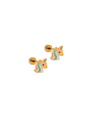 Linny Co. Screwback Stud Earrings - Unicorn