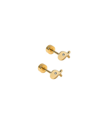 Linny Co. Screwback Stud Earrings - Whale