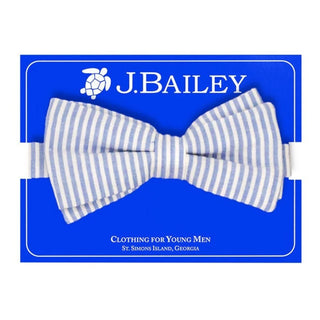 J Bailey Sailor Blue Seersucker Bow Tie