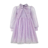 Sequin Party Bow Dress - Lavender