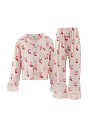Lola and the Boys Cherry Bows Soft Feather Set