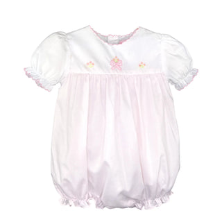 Petit Ami Pink Ruffle Bubble w/ Flower & Bow