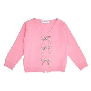 Mini Dreamers Shaylee Crystal Bow Cardigan - Pink