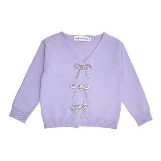 Mini Dreamers Shaylee Crystal Bow Cardigan - Purple