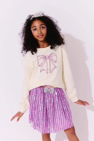 Shimmer Bow Sweatershirt