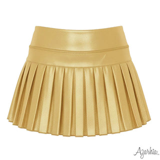 Azarhia Mini Pleated Skort - Gold Shimmer