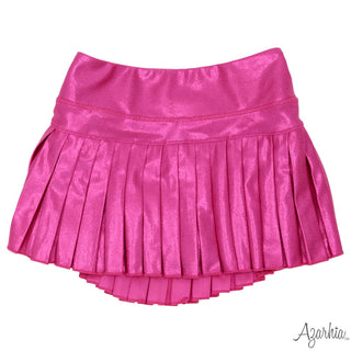 Azarhia Mini Pleated Skort - Hot Pink Shimmer