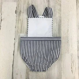 Beaufort Bonnet Sunsuit White/Navy